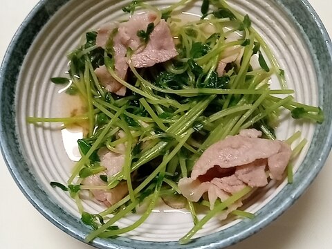 豚肉と豆苗のめんつゆしょうが煮